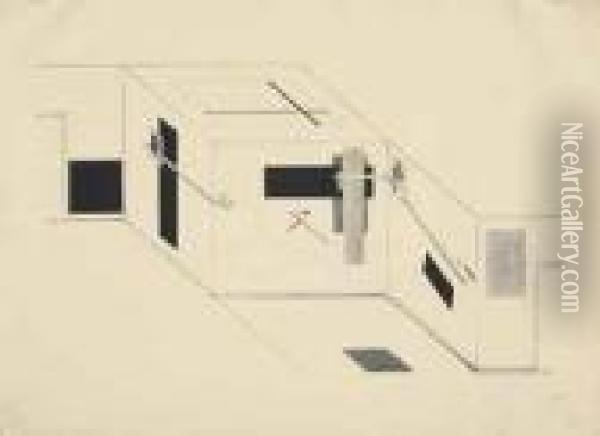 Kestnermappe Proun Oil Painting - Eliezer Markowich Lissitzky