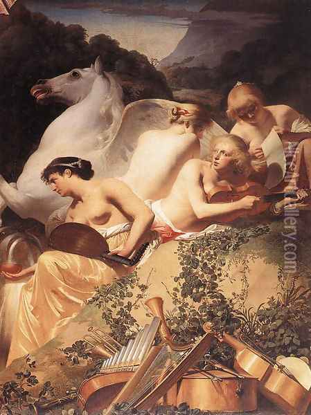 The Four Muses with Pegasus Oil Painting - Caesar Van Everdingen