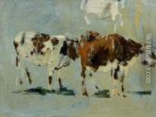 Etudes De Vaches Oil Painting - Eugene Boudin