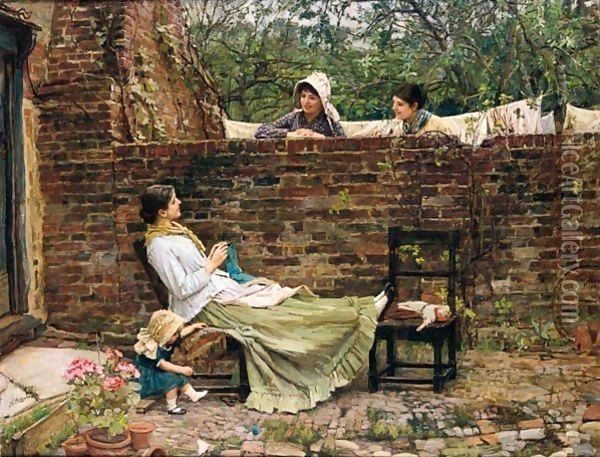 Gossip Oil Painting - John William Waterhouse