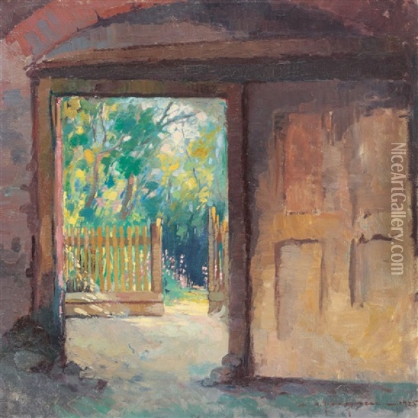 Garden View Oil Painting - Marin H. Georgescu