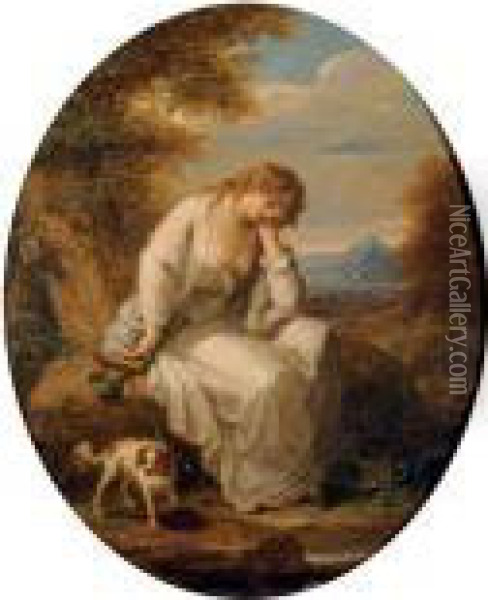 Maria, From Laurence Sterne's A Sentimental Journey Through France And Italy Oil Painting - Angelica Kauffmann