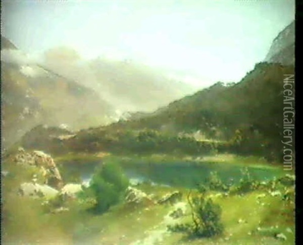 Bergsee Oil Painting - Alexandre Calame