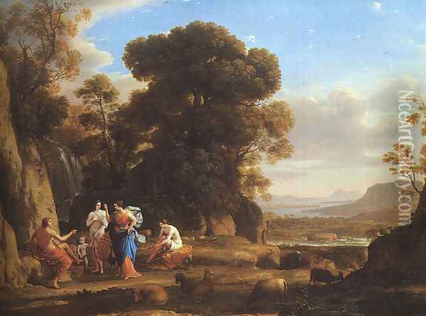 The Judgement of Paris 1645-46 Oil Painting - Claude Lorrain (Gellee)