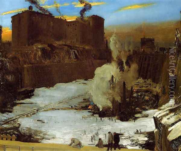 Pennsylvania Station Excavation Oil Painting - George Wesley Bellows