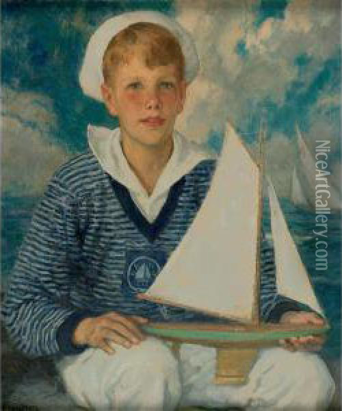 Portrait Of John Taylor Arms As A Boy Oil Painting - Francis Luis Mora
