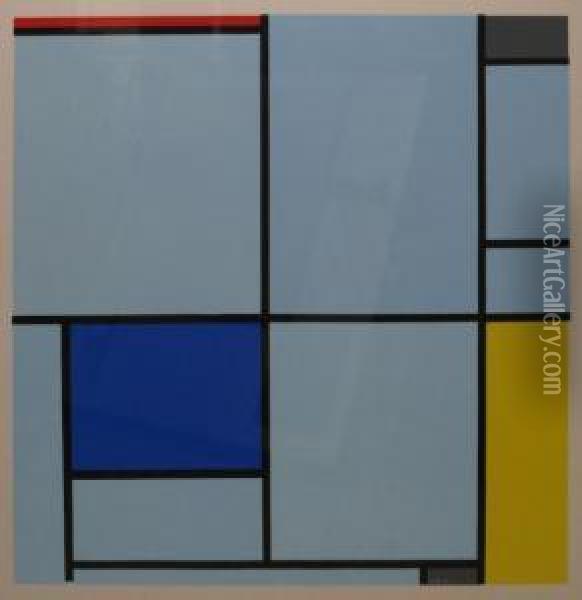 Composition Bleu Pale D'apres Une Peinture Oil Painting - Piet Mondrian