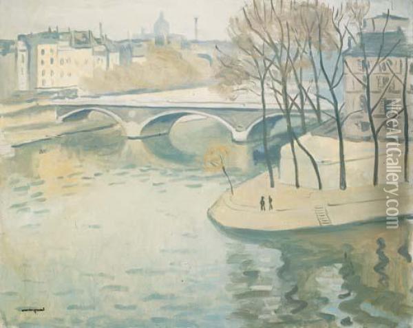 L'ile Saint Louis Et Le Pont De La Tournelle Oil Painting - Albert Marquet