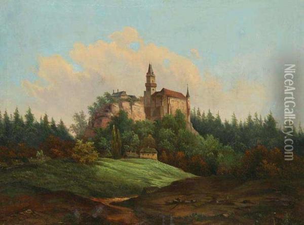 A Landscape With A Castle Oil Painting - Vilem Stroeminger