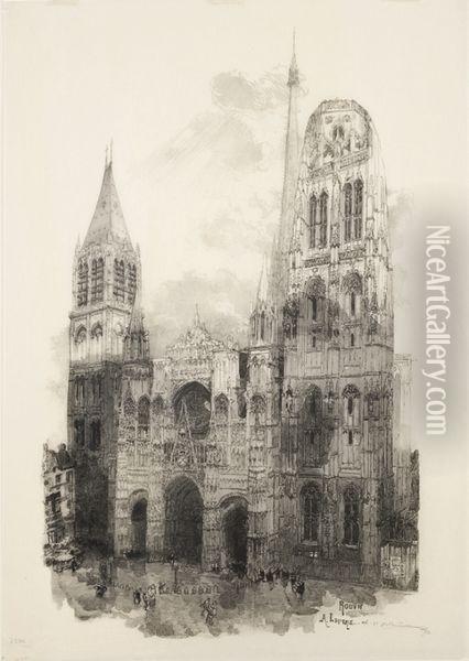 La Cathedrale De Rouen Oil Painting - Auguste Lepere