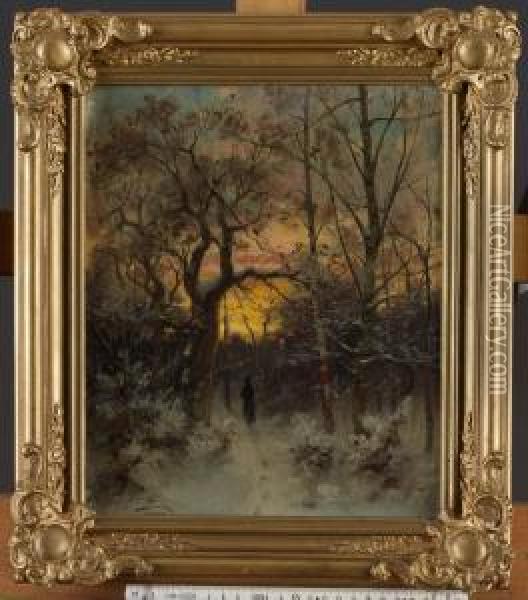 Vinterpromenad Oil Painting - Jacob Johan Silven