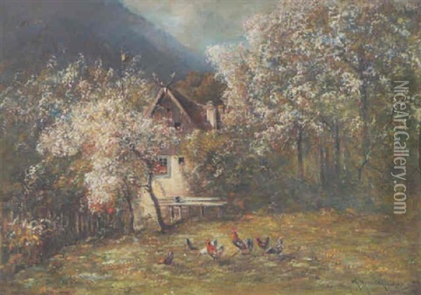 Fruhlingsgarten Oil Painting - Moritz Mueller the Younger