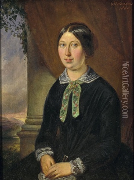 Portrait Of His Sister-in-law Oil Painting - Pieter Alardus Haaxman