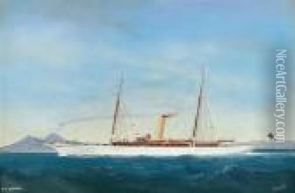 The Royal Yacht Squadron's Steam Yacht Oil Painting - Antonio de Simone