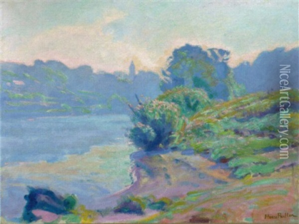 Paysage De Montagne Au Ruisseau Oil Painting - Henri Pailler