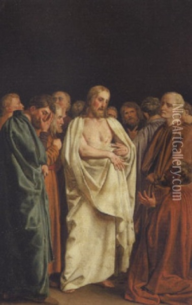 Christus Og Thomas Oil Painting - Christoffer Wilhelm Eckersberg