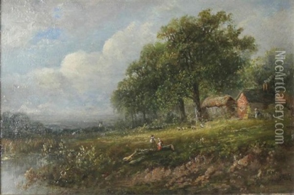 Old Country Home Oil Painting - Joseph Thors