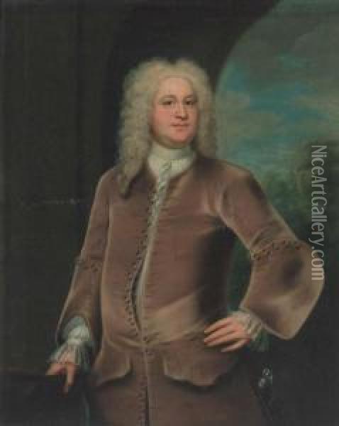 Portrait Of Miles Branthwayt (d.1751) Oil Painting - John Theodore Sen Heins
