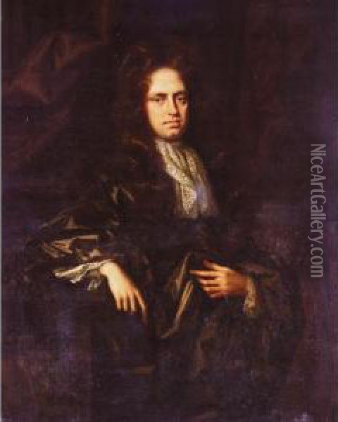 Portrait Of A Gentleman, Probably Sir Henry Monson Oil Painting - Johann Closterman