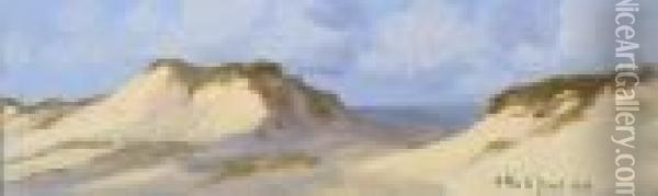 Panoramic Seascape Withdunes Oil Painting - Arthur Vidal Diehl