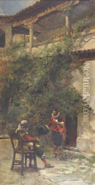 Escena De Mosqueteros Oil Painting - Jose San Bartolome Llaneces