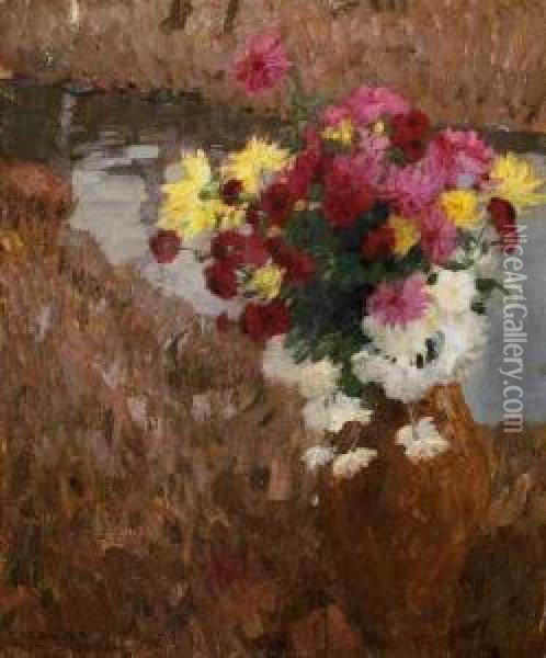 Blumen Oil Painting - Leo Putz