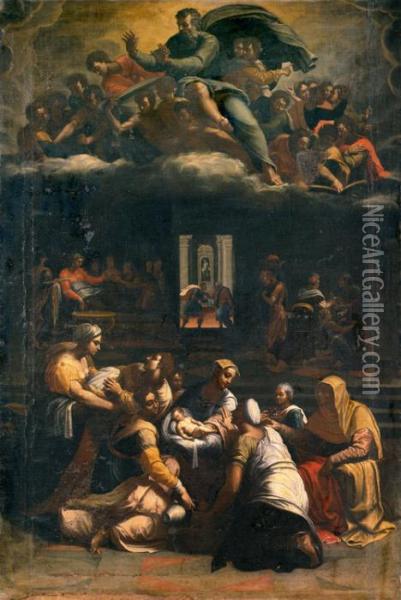 Nascita Della Vergine Oil Painting - Sebastiano Del Piombo