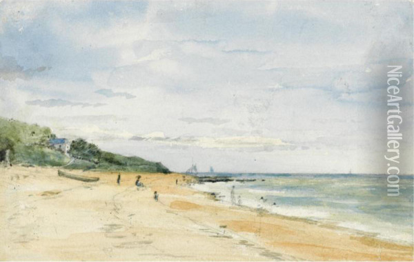 From The Collection Of The Late Michael Ingram
 

 
 
 

 
 Figures On A Beach Oil Painting - Lionel Constable