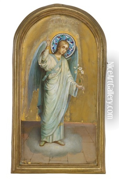 Archangel Gabriel Oil Painting - Viktor Mikhailovich Vasnetsov