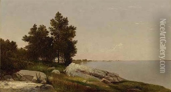 Study On Long Island Sound At Darien, Connecticut Oil Painting - John Frederick Kensett