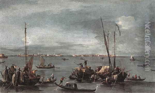 The Lagoon Looking toward Murano from the Fondamenta Nuove 1765-70 Oil Painting - Francesco Guardi