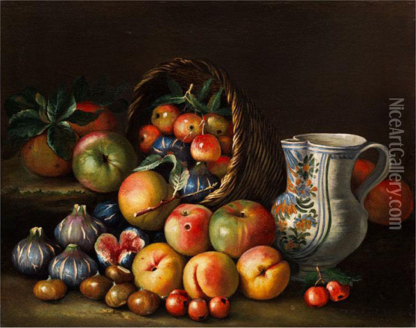 Fruchtestilleben Oil Painting - Giacomo Nani