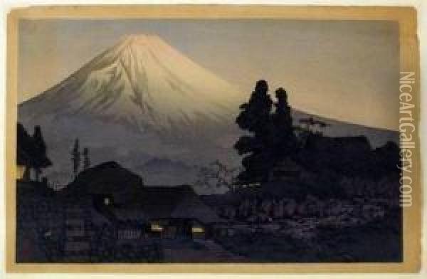Fuji From Mizuchubo Oil Painting - Takahashi Shotei