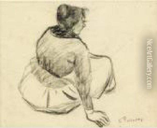 Femme Assise Oil Painting - Camille Pissarro