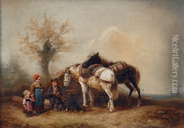 The Rest Oil Painting - Wilhelm Alexander Meyerheim