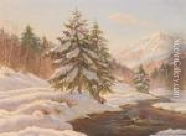 Chamonix Inwinter Oil Painting - Constantin Alexandr. Westchiloff