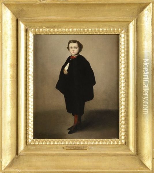 Portrait Du Prince Imperial Enfant Oil Painting - Theodule Ribot