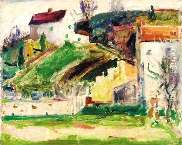 Village Scene Oil Painting - Alfred Henry Maurer