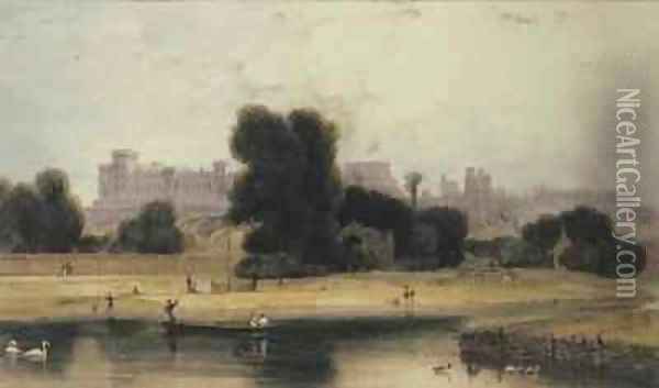 Windsor Castle from Eton Berkshire Oil Painting - William Daniell RA