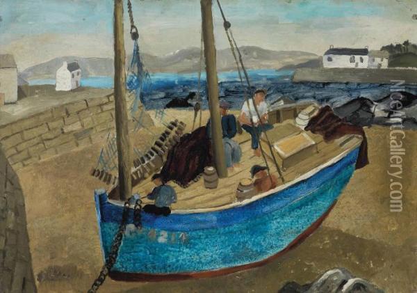 The Blue Boat Oil Painting - Christopher Wood