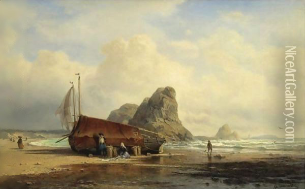 Coastal Scene, Brittany Oil Painting - Aleksei Petrovich Bogolyubov