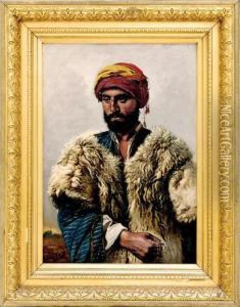 Portrait Of Sheik Oil Painting - Charles Verlat