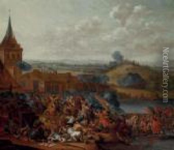 The Battle Of The Boyne Oil Painting - Maarten Van Heemskerck