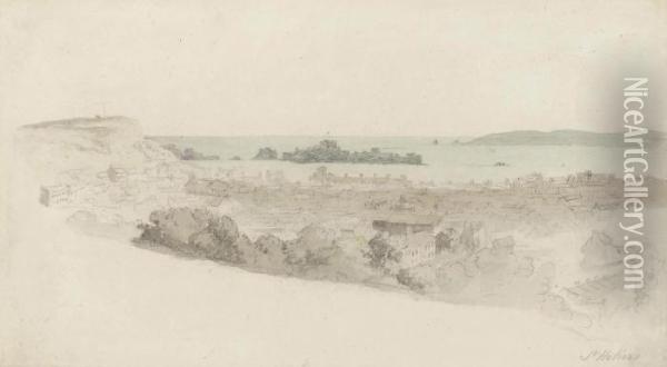View Of Elizabeth Castle, St. Helier Oil Painting - Robert Hills