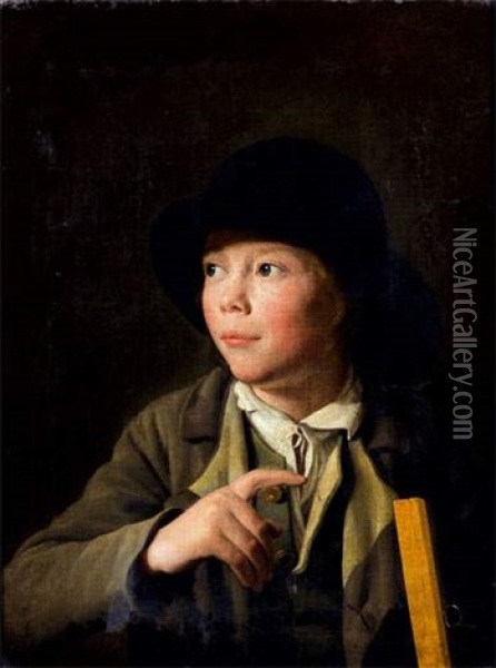 Portrait D'un Jeune Dessinateur Oil Painting - Martin Droelling