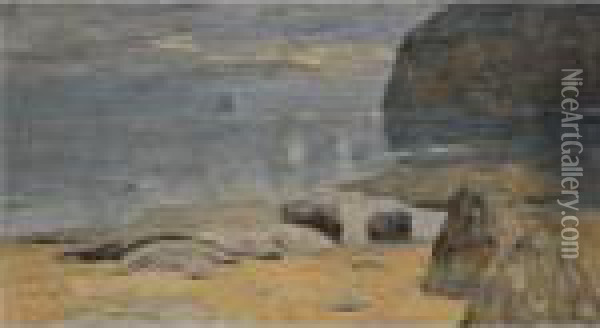 The Coast At Twilight Oil Painting - Isaak Ilyich Levitan