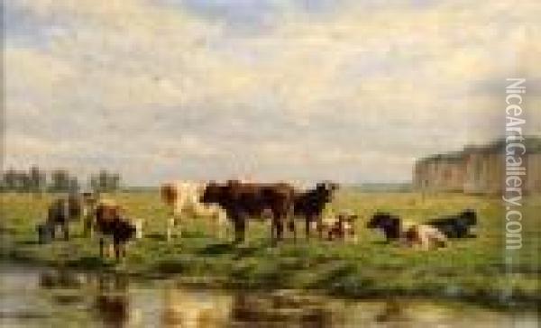 Vache A L'abreuvoir Oil Painting - Willem Carel Nakken