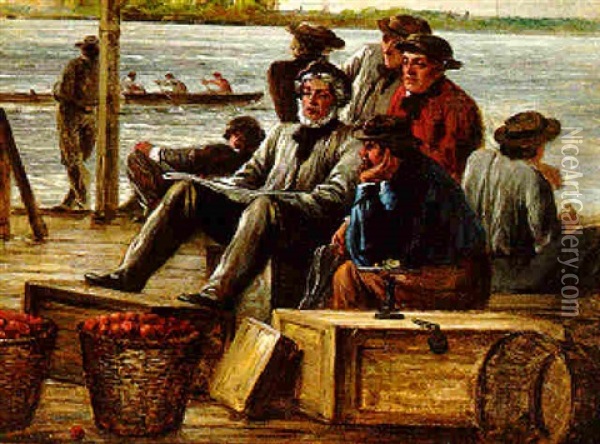 Dockmen On The Schuylkill Oil Painting - William E. Winner