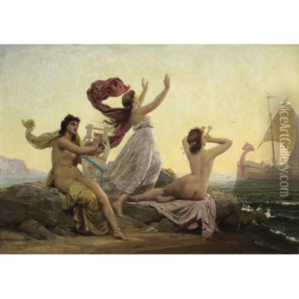 Ulysses And The Sirens Oil Painting - Marie Francois Firmin-Girard