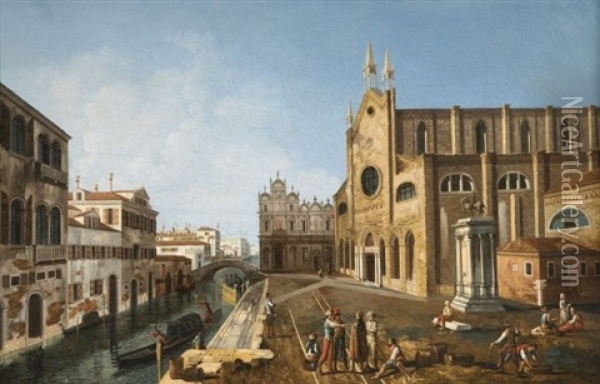 Vue Du Campo De San Giovanni E Paolo A Venise Oil Painting - Michele Marieschi